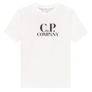 C.p Company Boys Logo Tshirt White 2Y