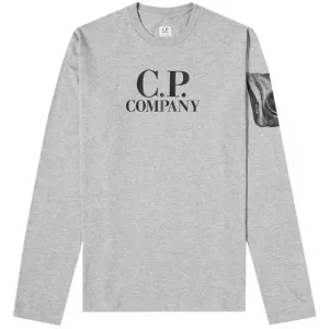 C.P Company Boys Photo Print T-shirt Grey Melange 12Y Khaki #707218