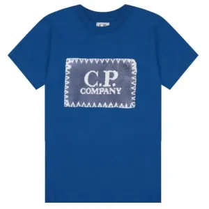 C.P Company Boys Total Eclipse Logo T-shirt Blue 10Y