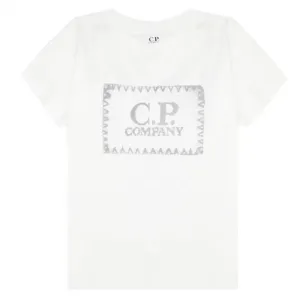 C.P Company Boys Total Eclipse Logo T-shirt White 10Y