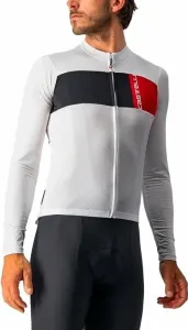Castelli Prologo 7 Long Sleeve Jersey Ivory/Light Black-Red 2XL Maillot de ciclismo