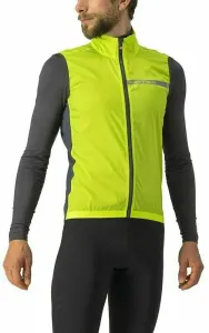 Castelli Squadra Stretch Vest Electric Lime/Dark Gray L Chaleco Chaqueta de ciclismo, chaleco