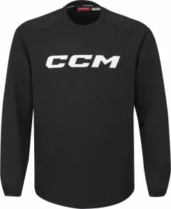 CCM Locker Room Fleece Crew SR Black M SR Sudadera de hockey