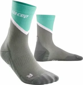 CEP WP2C1 Chevron Compression Socks Mid Cut Women Grey/Ocean III Calcetines para correr