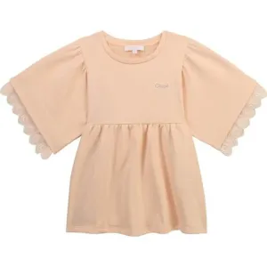 Chloé Girls Embroidered Top Peach 12Y