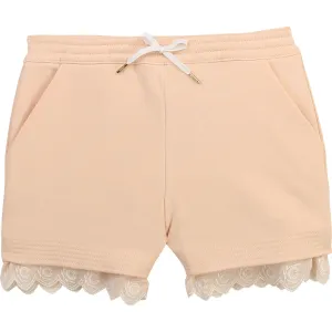 Chloé Girls Pink Logo Shorts 12Y Pale