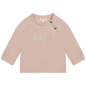 Chloe Baby Girls Embroidered Logo Sweater Pink 12M