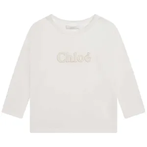 Chloe Girls Embroidered Long Sleeve T-shirt White 8Y