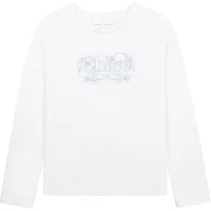 Chloe Girls Long Sleeve T-shirt White 6Y