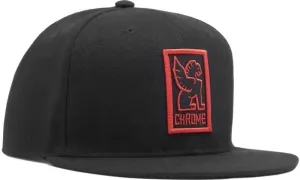 Chrome Baseball Cap Negro-Red
