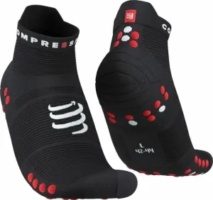 Compressport Pro Racing Socks v4.0 Run Low Black/Red T2 Calcetines para correr