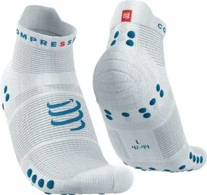Compressport Pro Racing Socks v4.0 Run Low White/Fjord Blue T3 Calcetines para correr