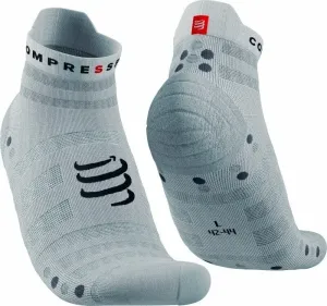 Compressport Pro Racing Socks v4.0 Ultralight Run Low White/Alloy T1 Calcetines para correr