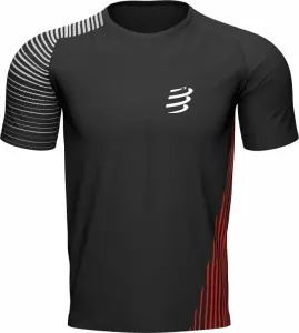 Compressport Performance SS Tshirt M Black/Red M Camiseta para correr de manga corta