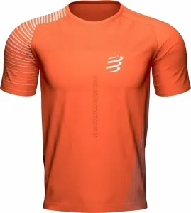Compressport Performance SS Tshirt M Orangeade/Fjord Blue XL Camiseta para correr de manga corta