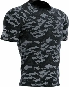 Compressport Training SS Tshirt M Camo Premium Black Camo M Camiseta para correr de manga corta