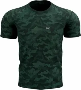 Compressport Training SS Tshirt M Camo Premium Green Gables S Camiseta para correr de manga corta