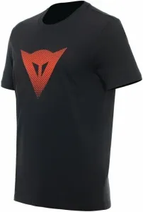 Dainese T-Shirt Logo Black/Fluo Red 2XL Camiseta de manga corta