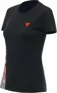 Dainese T-Shirt Logo Lady Black/Fluo Red 2XL Camiseta de manga corta