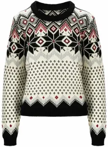 Dale of Norway Vilja Womens Knit Sweater Black/Off White/Red Rose M Saltador