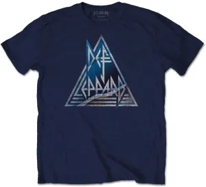 Def Leppard Camiseta de manga corta Triangle Logo Navy XL