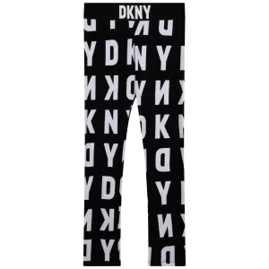 Dkny Girls All Over Logo Track Pants Black 10Y