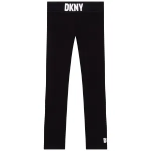 Dkny Girls Waist Band Logo Track Bottoms Black 10Y