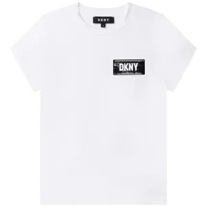 Dkny Girls Logo T-shirt White 8Y