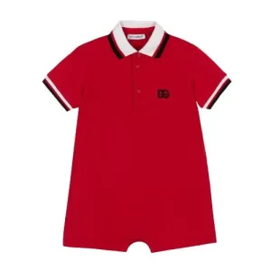 Dolce & Gabbana Baby Boys Logo Baby-grow Polo Red 3/6m #724624