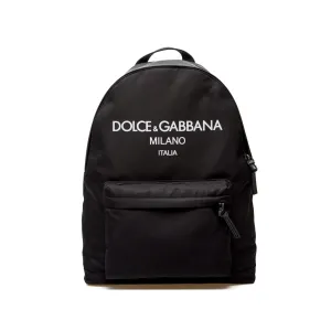 Dolce & Gabbana Kids Canvas Backpack Black ONE Size