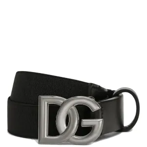Dolce & Gabbana Boys Logo Buckle Belt Black XL