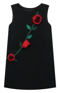 Dolce & Gabbana Girls Rose Dress 10Y Black