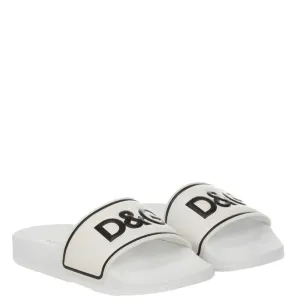 Dolce & Gabbana Boys Leather Sliders White Eu28