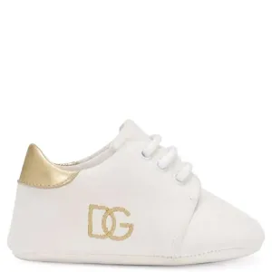 Dolce & Gabbana Unisex Baby Suede Logo Trainers White Eu18