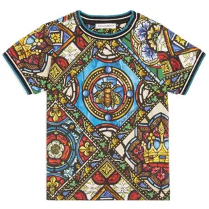 Dolce & Gabbana Baby Boys Stained Glass T-shirt Blue 24/30m