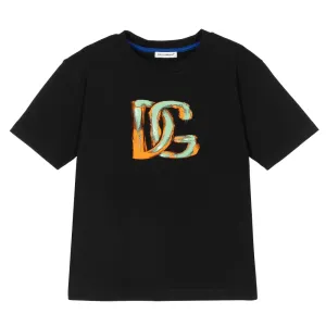 Dolce & Gabbana Boys Cotton Logo T-shirt Black 10Y #359160