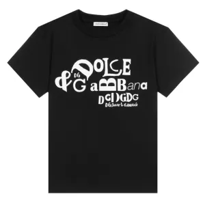 Dolce & Gabbana Boys Graphic Logo T-shirt Black 6Y