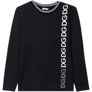 Dolce & Gabbana Boys Long Sleeve T-shirt Black Navy 2Y