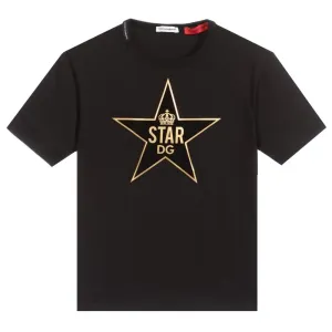Dolce & Gabbana Boys Star Gold T-shirt Black 6Y