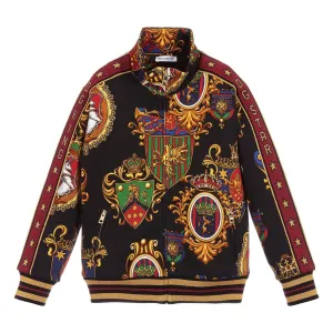Dolce & Gabbana Boys Zip Up Graphic Jacket Black 10 Years