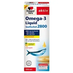 Doppelherz Health Cardiovascular Aceite de pescado de mar Omega-3 Liquid 100 ml