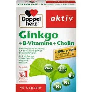 Doppelherz Health Energy & Performance Ginkgo + vitaminas B + cápsulas de colina 40 Stk