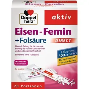 Doppelherz Health Products for women hierro + vitamina C + B6 + B12 + ácido fólico Eisen-Femin DIRECT 22 g