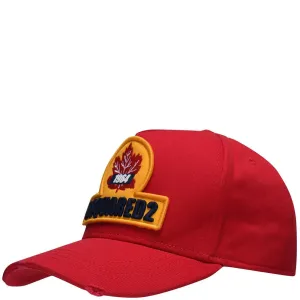 Dsquared2 Men's 1964 Leaf Logo Cap Red One Size