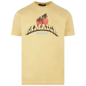 Dsquared2 Mens Jamaica T-shirt Yellow XL Apricot Tan