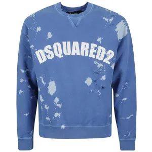 Dsquared2 Mens Logo Cotton Sweatshirt Baja Blue XL