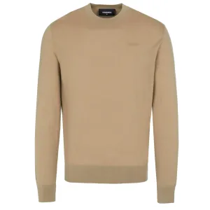 Dsquared2 Mens Neon Roundneck Knit Sweater Beige M
