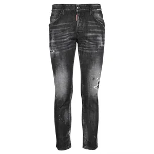 Dsquared2 Men's Distressed Paint-splatter Jeans Black 36W