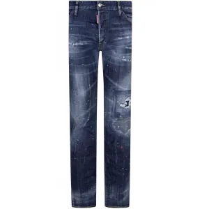 Dsquared2 Men's Distressed Red Paint Cool Guy Jeans Blue 30