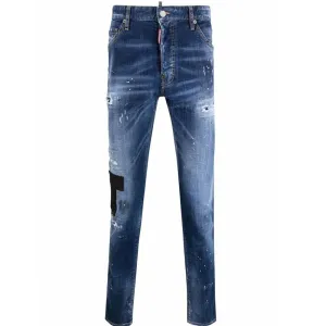Dsquared2 Men's Distressed Slim Fit Jeans Blue 38W